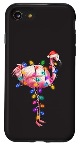 Hülle für iPhone SE (2020) / 7 / 8 Christmas Flamingo - Lustige Weihnachtsbeleuchtung Weihnachtsmannmütze Elfe von Irreverent Tees