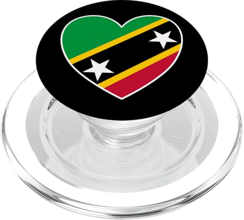 I Heart St. Kitts & Nevis – Kittitian Nevisian Flag Heart PopSockets PopGrip für MagSafe von Irreverent Tees