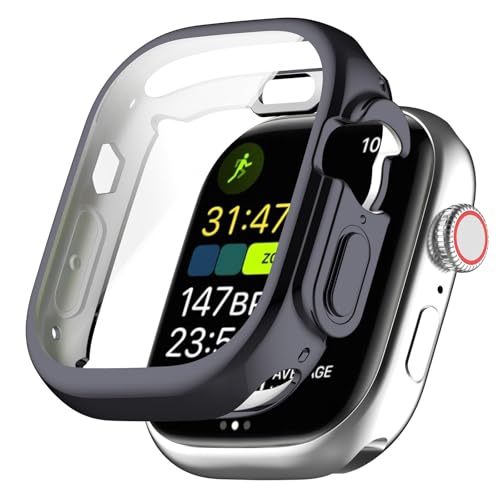 Hülle mit Schutzfolie Kompatibel mit Apple Watch Ultra 3 49mm, Flexible TPU Schutzhülle Anti-Kratzfest Vollschutz Gehäuse für Apple Watch Ultra 3/Ultra 2/Ultra 49mm (Grau) von IsMoon