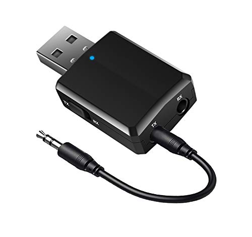 ISOBEL USB Bluetooth Transmitter Receiver, 3 in 1 Sender Empfänger Wireless Audio Adapter mit 3,5 mm AUX für TV PC Kopfhörer Lautspreche Auto Home Stereo, USB Netzteil, Plug and Play von Isobel