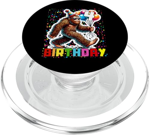 Es ist mein 4. Geburtstag, Bigfoot Sasquatch Party, Feier PopSockets PopGrip für MagSafe von It's My Birthday Bigfoot Lover Sasquatch Fan Wear