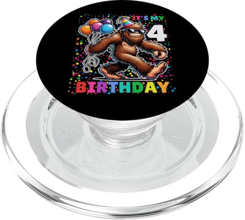 Es ist mein 4. Geburtstag, Bigfoot Sasquatch Party, Feier PopSockets PopGrip für MagSafe von It's My Birthday Bigfoot Lover Sasquatch Fan Wear