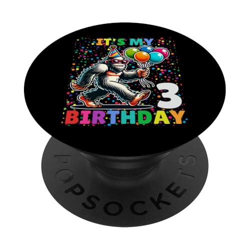 Es ist meine Bigfoot Sasquatch Partyfeier zum 3. Geburtstag PopSockets Klebender PopGrip von It's My Birthday Bigfoot Lover Sasquatch Fan Wear