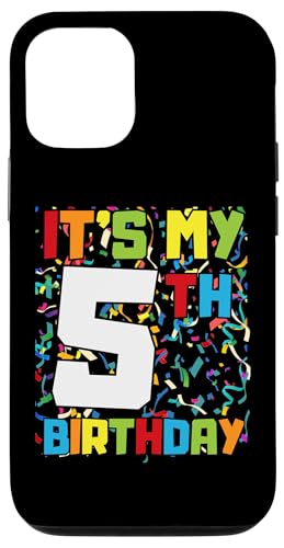 Hülle für iPhone 14 It's My 5th Birthday T-Shirt für Herren, Damen, Teenager, Kinder, Konfetti von It's My Birthday Funny Bday Birthday Party Wear