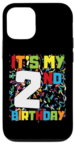 Hülle für iPhone 15 It's My 2nd Birthday T-Shirt für Herren, Damen, Teenager, Kinder, Konfetti von It's My Birthday Funny Bday Birthday Party Wear