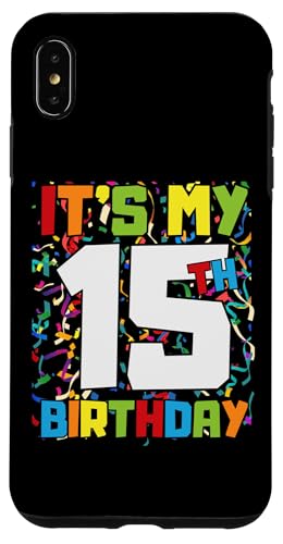 Hülle für iPhone XS Max It's My 15th Birthday T-Shirt für Herren, Damen, Teenager, Kinder, Konfetti von It's My Birthday Funny Bday Birthday Party Wear