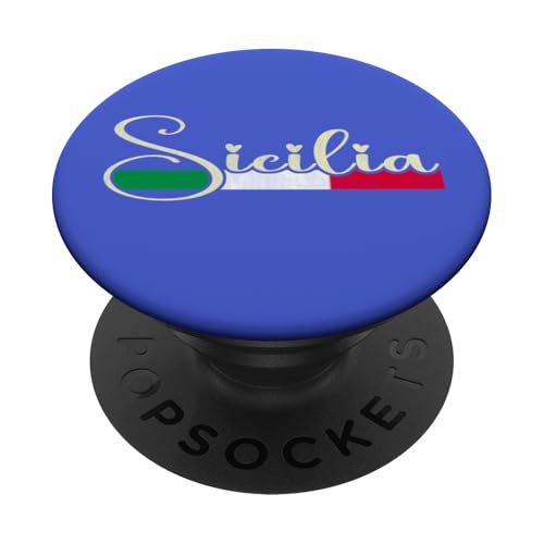 Sicilia Italia - Sizilien Italien Schrift - Sicilia Sizilien PopSockets Klebender PopGrip von Italian Classic Designs