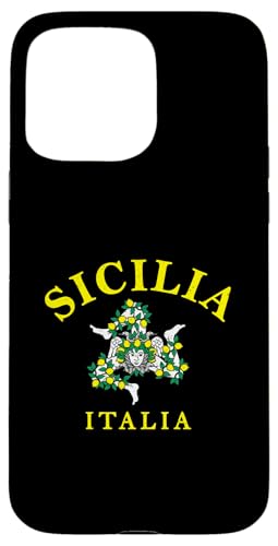 Hülle für iPhone 15 Pro Max Sizilien Italien Souvenir Italienische Medusa Sizilien Flagge Trinacria von Italy Sicily Souvenir Gifts