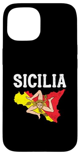 Hülle für iPhone 15 Sizilien Italien Souvenir Italienische Medusa Sizilien Flagge Trinacria von Italy Sicily Souvenir Gifts