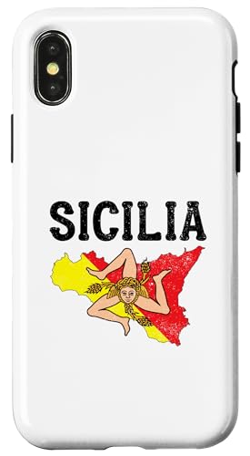 Hülle für iPhone X/XS Sizilien Italien Souvenir Italienische Medusa Sizilien Flagge Trinacria von Italy Sicily Souvenir Gifts