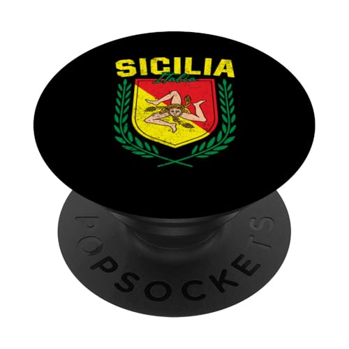 Sizilien Italien Souvenir Italienische Medusa Sizilien Flagge Trinacria PopSockets Klebender PopGrip von Italy Sicily Souvenir Gifts