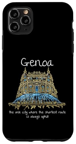 Hülle für iPhone 11 Pro Max Lustiges Souvenir Genua Italien handgezeichnetes Kunstgeschenk von Italy Souvenir Gift