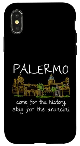 Hülle für iPhone X/XS Lustiges Palermo Italien Souvenir handgezeichnetes Kunstgeschenk von Italy Souvenir Gift