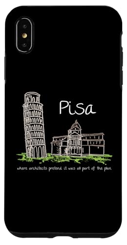 Hülle für iPhone XS Max Lustiges Pisa Italien Souvenir handgezeichnetes Kunstgeschenk von Italy Souvenir Gift