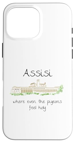 Lustiges Assisi Italien Souvenir handgezeichnetes Kunstgeschenk Hülle für iPhone 16 Pro Max von Italy Souvenir Gift