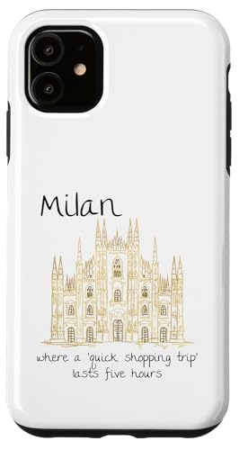 Lustiges Mailand Italien Souvenir handgezeichnetes Kunstgeschenk Hülle für iPhone 11 von Italy Souvenir Gift