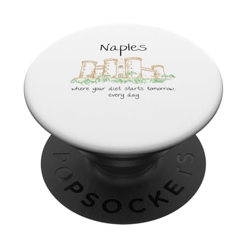 Lustiges Neapel Italien Souvenir handgezeichnetes Kunstgeschenk PopSockets Klebender PopGrip von Italy Souvenir Gift