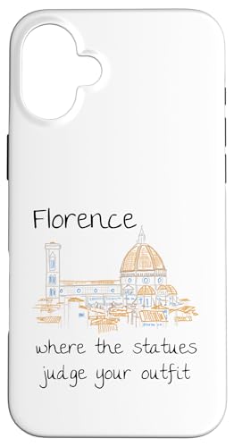 Lustiges Souvenir Florenz Italien handgezeichnetes Kunstgeschenk Hülle für iPhone 16 Plus von Italy Souvenir Gift