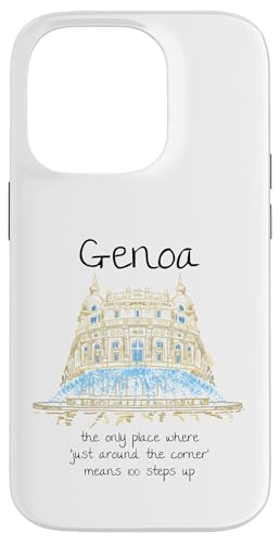 Lustiges Souvenir Genua Italien handgezeichnetes Kunstgeschenk Hülle für iPhone 14 Pro von Italy Souvenir Gift