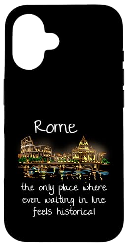 Lustiges Souvenir von Rom, Italien, handgezeichnetes Kunstgeschenk Hülle für iPhone 16 von Italy Souvenir Gift