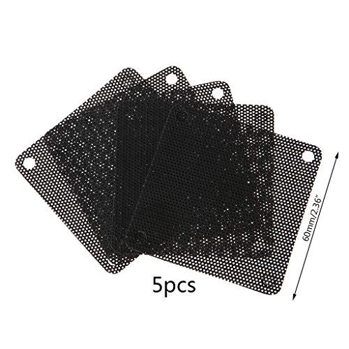 Itkcozcg 5PCS PVC Fan Staub Filter PC Staubdicht Für Fall Cuttable Computer Mesh Abdeckung 60mm Mesh Schwarz von Itkcozcg