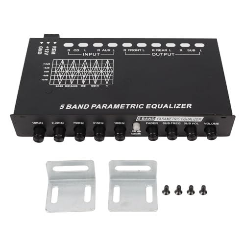 Auto-5-Band-Equalizer, Einstellbarer, Präzise Abstimmender Grafik-EQ-Crossover-Verstärker, Verbesserung der Audioqualität, Einfache Installation und Bedienung, für Fahrspaß von Itonash