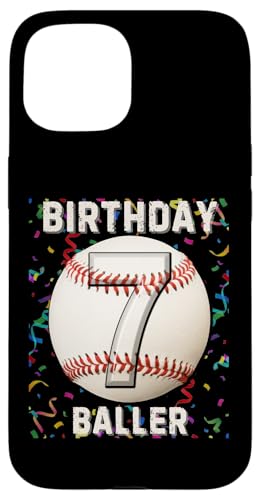 Hülle für iPhone 15 Es ist mein 7. Geburtstag, Baseball, 7-jähriger Junge, Mädchen von Its My Birthday Baseball Lover Birthday Shirt Idea