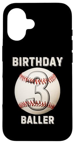 Hülle für iPhone 16 Es ist mein 3. Geburtstag, Baseball, 3-jähriges Jungen-Mädchen von Its My Birthday Baseball Lover Birthday Shirt Idea