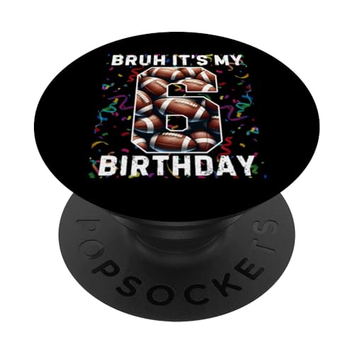 Es ist mein 6. Geburtstag, Fußball, 6 Jahre, Junge, Mädchen PopSockets Klebender PopGrip von Its My Birthday Football Lover Birthday Shirt Idea