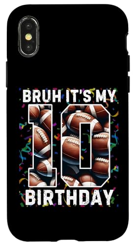 Hülle für iPhone X/XS Es ist mein 10. Geburtstag Fußball, 10 Jahre, Junge, Mädchen von Its My Birthday Football Lover Birthday Shirt Idea