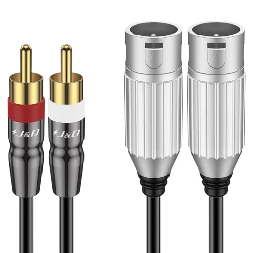 J&D 2 Cinch zu 2 XLR Stecker Kabel, Unbalancierte Dual Stecker XLR zu Cinch Kabel 2XLR zu 2Cinch Stecker Anschluss Kabel Wire Cord für Lautsprecher, Verstärker, HiFi Stereo Audio Systeme, 2,7 Meter von J&D