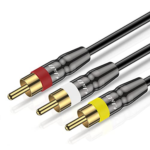 J&D 3RCA zu 3RCA Kabel, Gold Überzogen Verbinden Joint RCA Kabel Schwerlast Kupferschale 3 RCA Männlich zu 3RCA Männlich Stereo Audio Kabel, 0,9 Meter von J&D