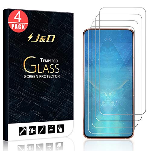 J&D Kompatibel für Galaxy A80 Gehärtetes Glas Schutzfolie, 4-Pack Vorgespanntes Glas Nicht Ganze Deckung Glas Displayschutz für Samsung Galaxy A80 Gehärtetes Glas Displayschutzfolie von J&D