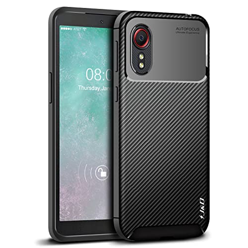 J&D Kompatibel für Samsung Galaxy Xcover 5 Hülle, Carbon Fiber Pattern Leichtgewichtig Fallschutz Stoßfest TPU Slim und Anti-Kratzer Hülle für Galaxy Xcover 5, Schwarz von J&D