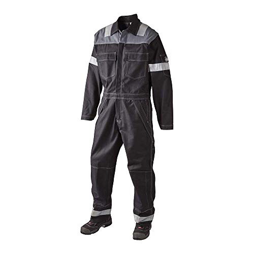 JAK Workwear 12-12004-051-05-87 Modell 12004 EN ISO 1149-5 Antiflame Arbeitsanzug, Schwarz/Grau, 2XL Größe, 87cm Schrittlänge von JAK Workwear