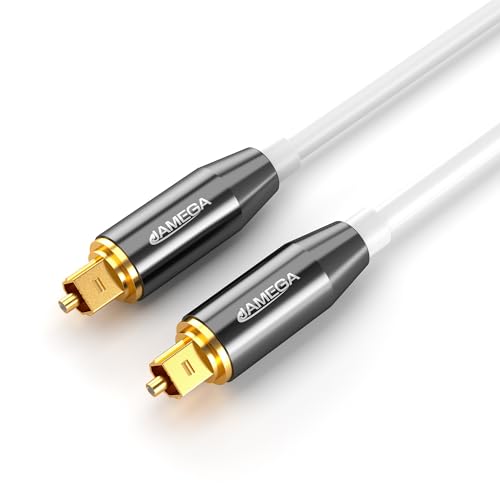 JAMEGA - 0,5m Toslink Kabel Digitalkabel Premium Qualität | Optisches Kabel Digital Audiokabel LWL DTS SPDIF kompatibel mit Soundbar, Stereoanlage, Heimkino, Heimkino, PS5, PS4, XBOX uvm. - Weiß von JAMEGA