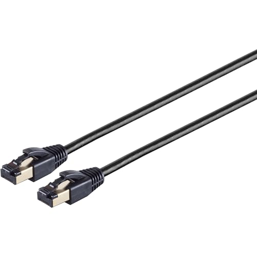 JAMEGA - 1,5m CAT. 8 Netzwerkkabel Patchkabel Ethernet Kabel Rundkabel in Schwarz | EIA/TIA 568B | 2000 MHz | Cat-8.1 Rundkabel F/FTP PIMF Schirmung mit RJ45 Stecker von JAMEGA