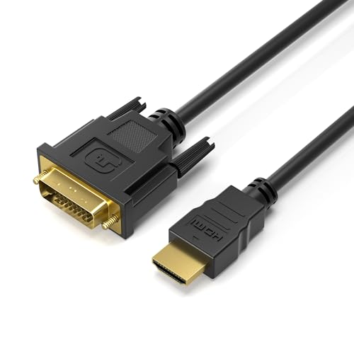 JAMEGA HDMI auf DVI Adapter Kabel 1,5m – Bidirektionales Kabel (HDMI zu DVI und DVI auf HDMI) 24+1, DVI auf HDMI Kabel mit 1080P Highspeed FullHD 3D Dual Link Adapter Konverter für Laptop von JAMEGA