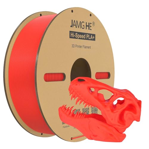 JAMG HE High Speed PLA+ Filament, 1.75mm 1kg Hi-Speed PLA+ 3D Printer Filament ± 0.01 Dimensional Accuracy 3D Printing Filament Cardboard Spool Fits for Most FDM 3D Printers (1kg, Red) von JAMG HE
