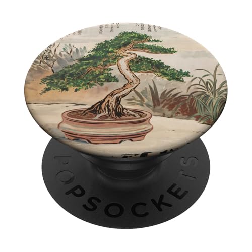 Bonsai Baum Japanische Kultur Gärtnern Zen Vintage PopSockets Klebender PopGrip von JAPANAX1S