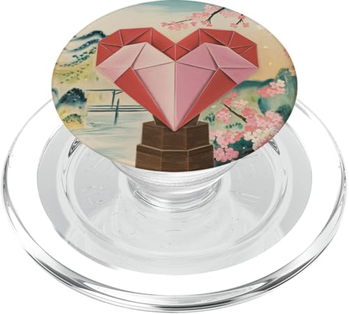 Herz Origami Japanische Kultur Papier Faltkunst Japan PopSockets PopGrip für MagSafe von JAPANAX1S