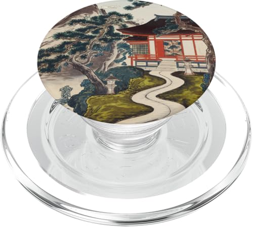 Japanischer buddhistischer Tempel Zen Kunst Vintage Japan Malerei PopSockets PopGrip für MagSafe von JAPANAX1S