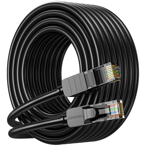 JARNHNG Cat 6 Ethernet-Kabel 10m, Hochgeschwindigkeits-Internetkabel, 10 Gbit/s, LAN-Anschlusskabel RJ45, Schwarz, langes Ethernet-Kabel，Computer, Router, Modem, Klemmleiste von JARNHNG