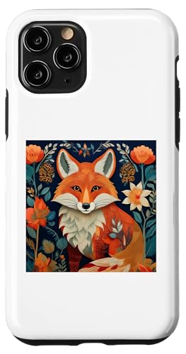 Hülle für iPhone 11 Pro Fuchs und Blumen von JAV