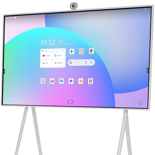 JAV Smart Board Interaktives Whiteboard, 165,1 cm, 4K UHD-Touchscreen, Google EDLA-zertifiziert, 16 + 256 GB, digitales Smart-Whiteboard, integriertes Dual-System und 48-MP-Kamera für Klassenzimmer, von JAV