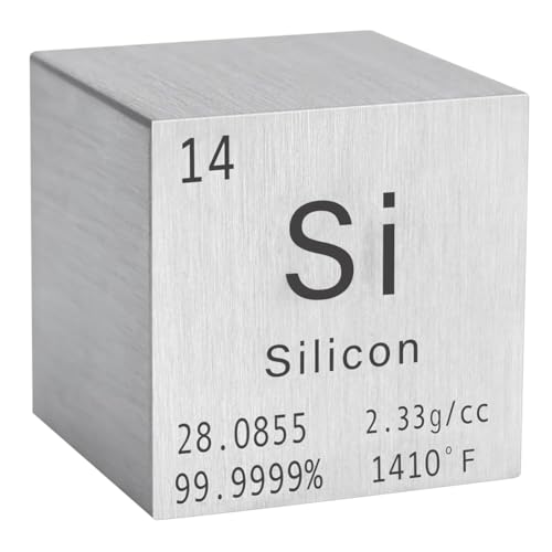 JAVERGGN Hochpräziser 1-Würfel mit Siliziumdichte – 99,9% Reine Elemente für die Chemie – Periodensystem-Design für die Sammlung, Langlebig, Einfach zu Verwenden, 2,54 X 2,54 X 2,54 cm von JAVERGGN