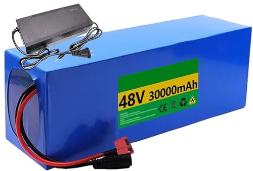 48-V-E-Bike-Akku, Lithium-Ionen-Akkupack for Elektrofahrräder mit Ladegerät und BMS-Schutzplatine for 1000-W-, 750-W-, 500-W- und 250-W-Fahrradmotor(48V 8AH,T) von JAVPTAV