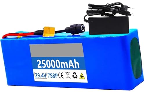 EBike Lithium-Li-Ionen-Akku, 24 V Elektrofahrrad-Akku for 200 W 350 W 500 W Mountainbike-Motor mit Ladegerät(29.4V 8AH,T) von JAVPTAV