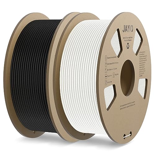 JAYO Matte PLA Filament 1.75mm, 3D Drucker PLA Filament 2.2kg Spulen, Maßgenauigkeit +/- 0,02, PLA Matt Schwarz+Weiß von JAYO