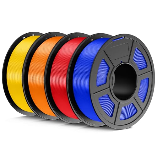 JAYO PLA Filament 1.75mm 4.4KG, PLA 3D Drucker Filament Bundle, 1.1 kg pro Spule, 4 Spulen, Mehrfarbig für die meisten FDM 3D Drucker(Rot, Blau, Gelb, Orange) von JAYO